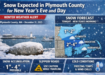 Snow Expected in Plymouth County for New Year’s Eve and Day