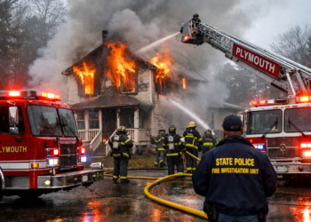 Explosion Sparks House Fire in Plymouth