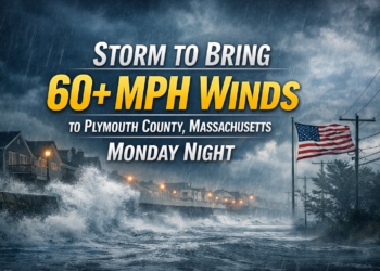 Strong Winds and Heavy Rain Expected in Plymouth County Monday Night