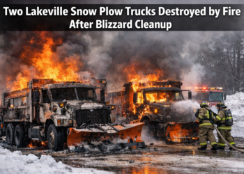 Two Lakeville Snow Plow Trucks Destroyed by Fire After Blizzard Cleanup