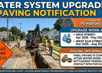 Paving Notification for Water System Upgrades in Pembroke MA